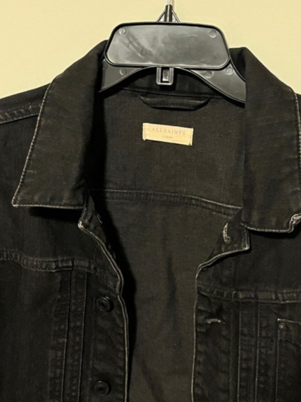 All Saints Black Cotton Shirt Jacket
